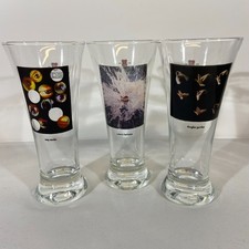 3x Beck's Limited Edition 1/2 Pint Glasses, R. Buchanan, T. Oursler & D. Gordon