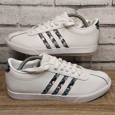 Adidas Neo Courtset White Flower Tie Dye Stripe Womens UK 7 Ortholite Floral