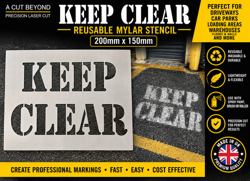 Keep clear stencil 200x150mm - keep,