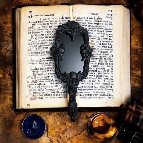 Black mirror wooden - black,