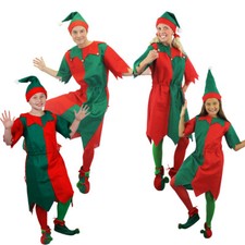 ELF TUNIC FANCY DRESS COSTUME ADULT CHILD XMAS CHRISTMAS SANTAS HELPER FESTIVE
