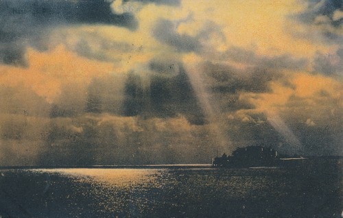 Pc45812 old postcard sunset - old,