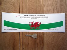 WELSH Red Dragon Flag HELMET VISOR SUNSTRIP Sticker Race Rally Car Bike Wales