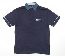 Gabicci Men's Blue Retro Contrast Collar S Polo Shirt