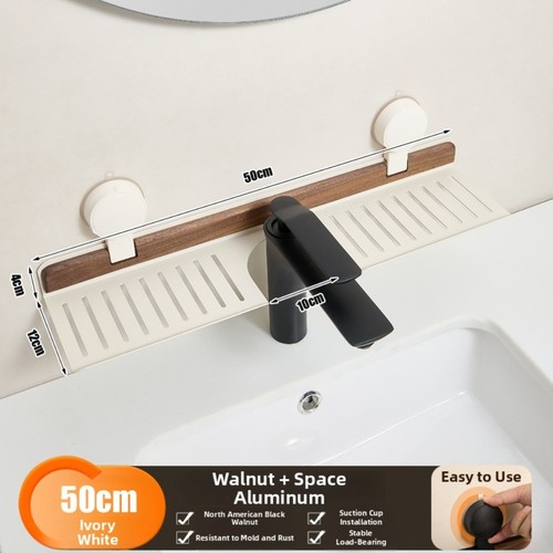 Walnut wood bathroom storage - wood,