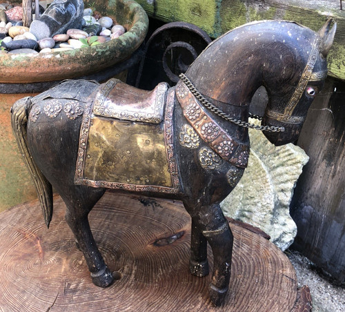 Wooden horse vintage indian - horse,