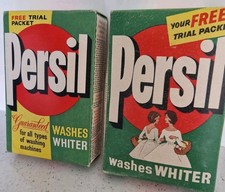 Vintage Persil Washing Powder  1950's - Still Sealed - x 2 Boxes - Washes Whiter