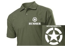 Us Army Polo Shirt Hummer Allied Star Gr S-3Xl H1 H2 H3 4X4 Off-Road Oldtimer