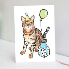 Bengal Cat Birthday Card - Bengal Cat Card - Cat lover Card - Cat Card