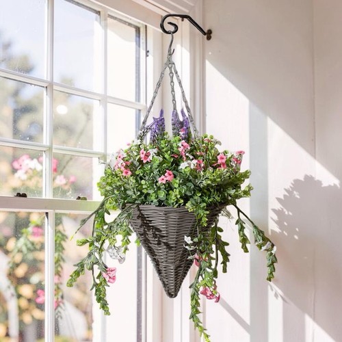 Artificial hanging rose basket - hanging,