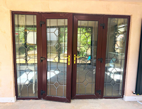 Mahogany white upvc french - upvc,
