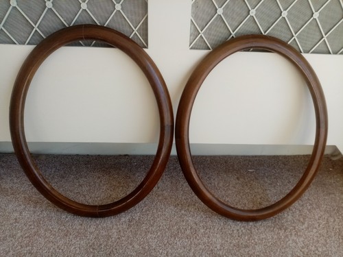 Pair edwardian walnut oval - of,