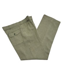 Vintage 80s Green Straight Leg Formal Trousers Uk Men's L W34 L30