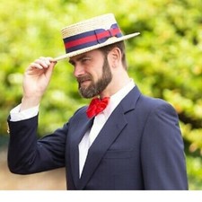 Traditional wheat straw boater - traditional,