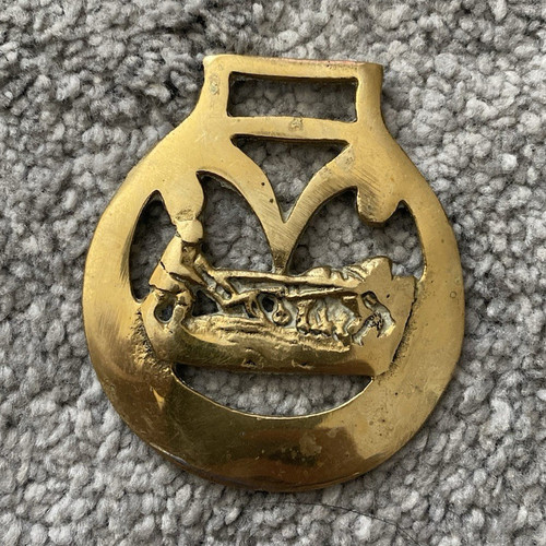 Vintage brass horse - horse, medallion