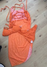 BN SHEIN Neon Orange 4 Piece Bikini Set Sz S