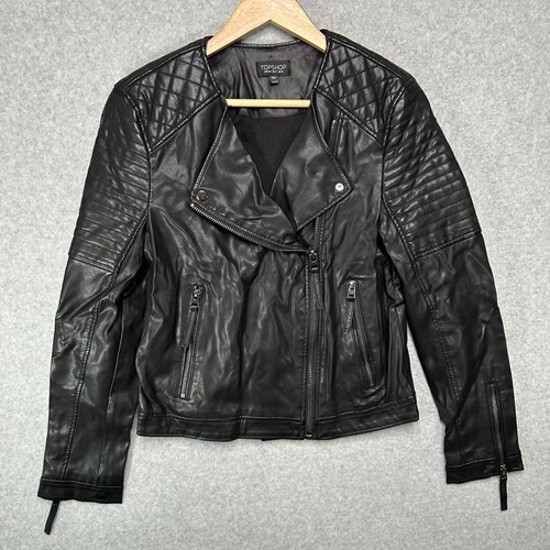 Topshop womens black faux - womens,