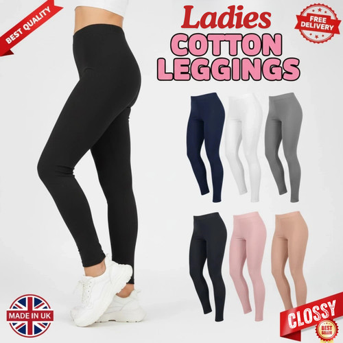 Leggings cotton plain - cotton, full
