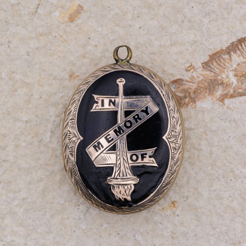 Victorian enamel mourning - enamel,