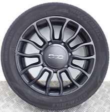 FIAT 500 15" BLACK ALLOY WHEEL ROYALBLACK TYRE 185/55R15 51850255 51906889 (1)