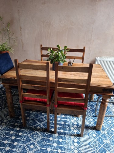 Indian oak wooden table - wooden,