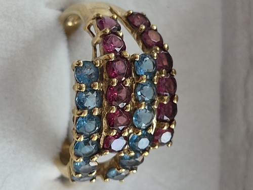 Ruby and blue topaz vintage - ruby,