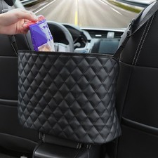 Car Interior Between Seat Handbag Holder Leather Hanging Storage Bag Accessories