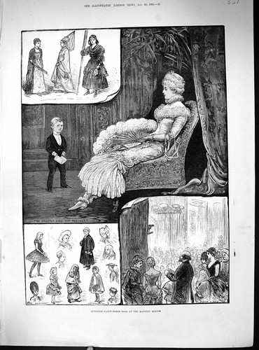 Old print 1884 - print, children
