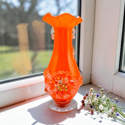 Vintage orange art glass - orange,