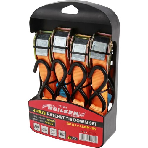 Neilsen 4pc ratchet tie down - 4pc,