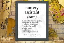 Nursery Assistant School Noun Gift Present Keepsake Canvas Teacher Personalised
