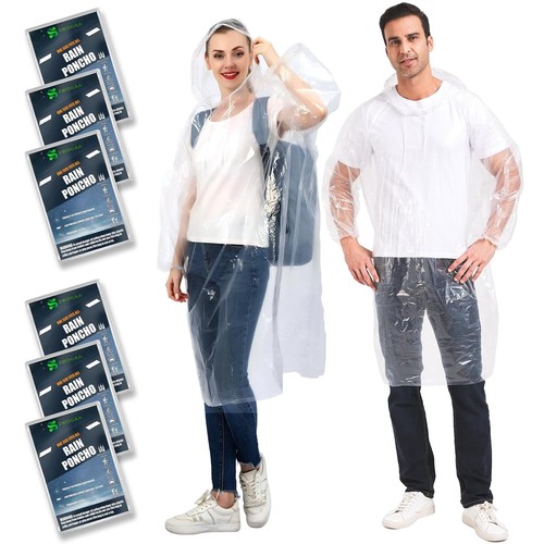 Disposable rain ponchos pack - 6,