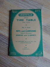 Crosville Bus Timetable No.4 Area Rhyl And Llandudno Sep 1952 - Jul 1953 + Map