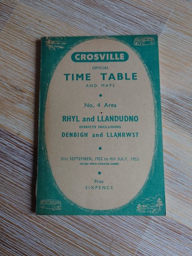 Crosville bus timetable 4 - timetable, no.4