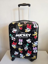 Disney Mickey & Minnie Mouse Hard Body Suitcase Black & Red Cabin Size Used Once