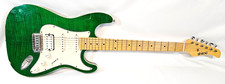 Shine Electric Guitar, Green Burst Colour, Stratocaster Shape, Guitar Project