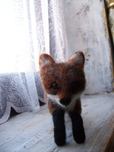 Running fox cub ooak - fox,