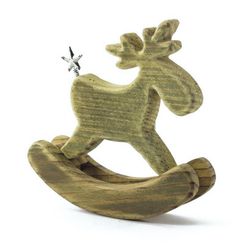 Wooden rocking reindeer - wooden,