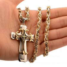 Gold silver two - silver, cross