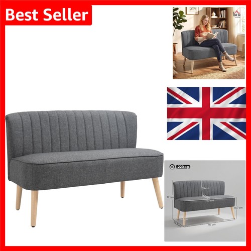 Modern linen double sofa - modern,