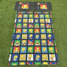 The Simpsons 1997 Scary Faces Vintage Single Duvet Cover With Matching Curtains