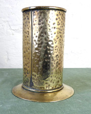 VINTAGE HAMMERED BRASS VASE ON