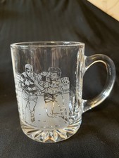 Half Pint Glass Tankard With Rugby Players