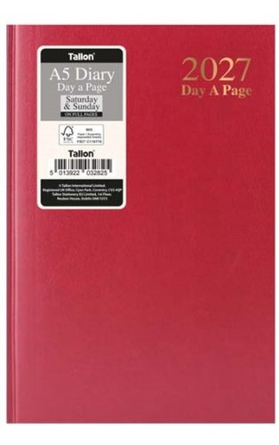 2027 page day hardback - 2027, a5