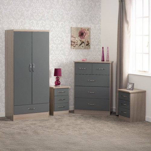 Nevada grey gloss bedroom - gloss,