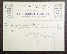 1923 T. Robinson & Son Timber Merchants Joiners Cabinet Makers Egremont Invoice