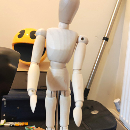 Poseable wooden artist - poseable, drawing