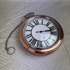 Oxford Hanging Fob Watch Wall Clock Copper Faversham Vintage Style Industrial