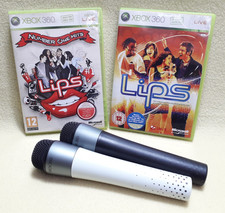 Xbox 360 2 X wireless Lips microphones & games bundle tested GC Number One Hits