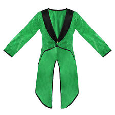 GREEN SEQUIN TAILCOAT UNISEX CABARET FANCY DRESS CIRCUS RINGMASTER DANCE COSTUME